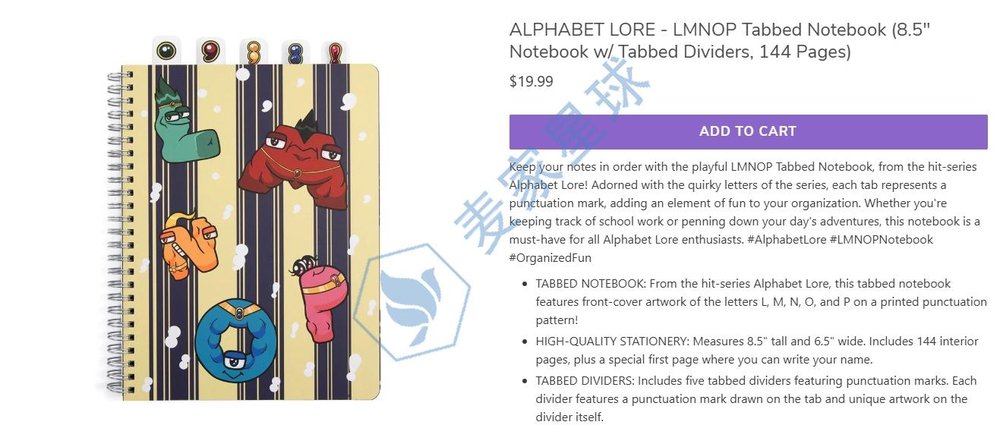 Alphabet lore product