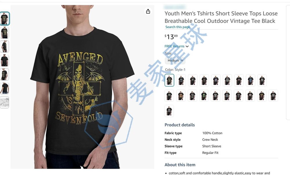 Avenged Sevenfold Trademark Infringing Product