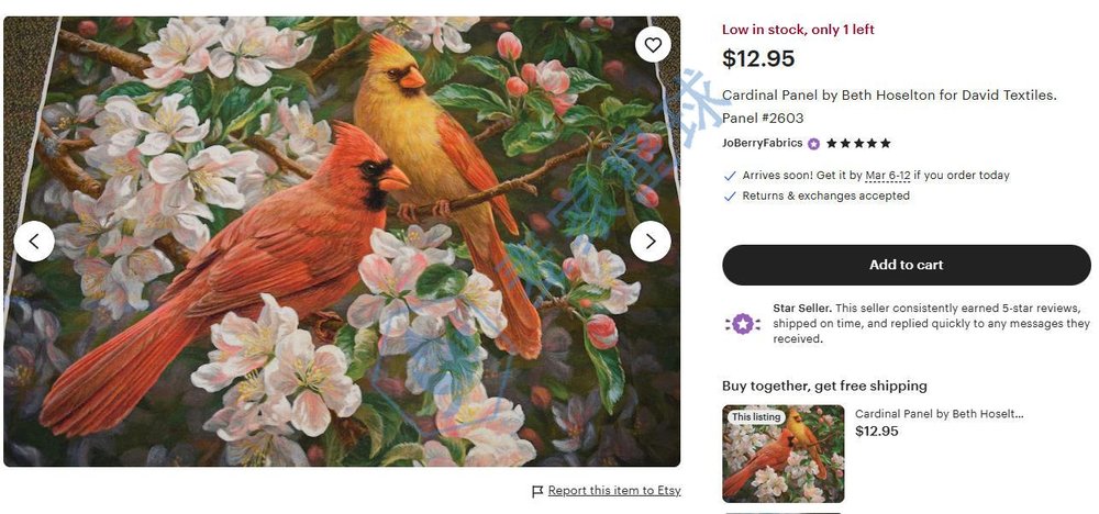 Cardinal Panel by Beth Hoselton