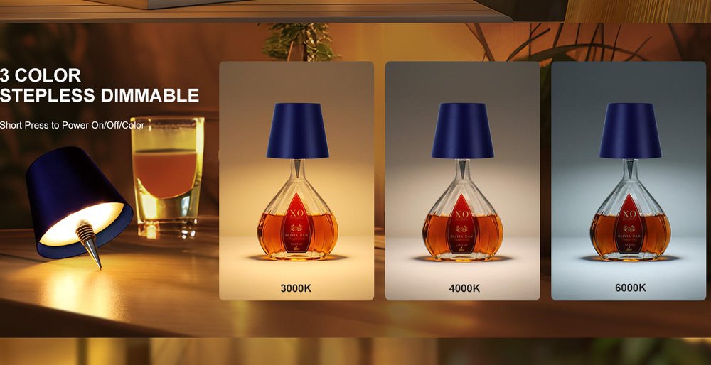 Cordless Rechargeable LED Bottle Stopper Lamp cover