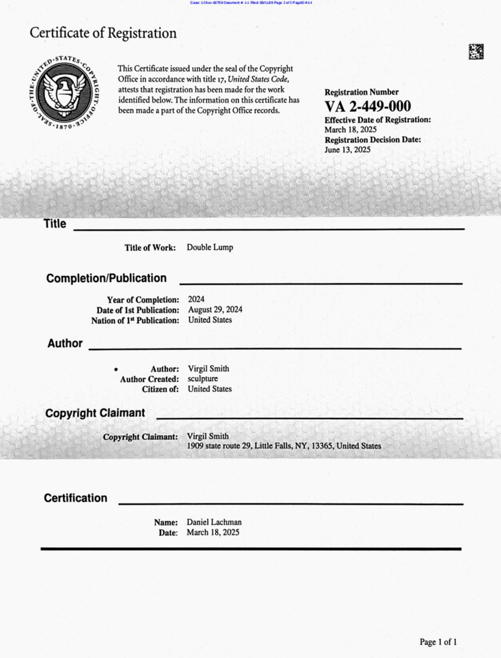 Double Lump Sculpture Copyright