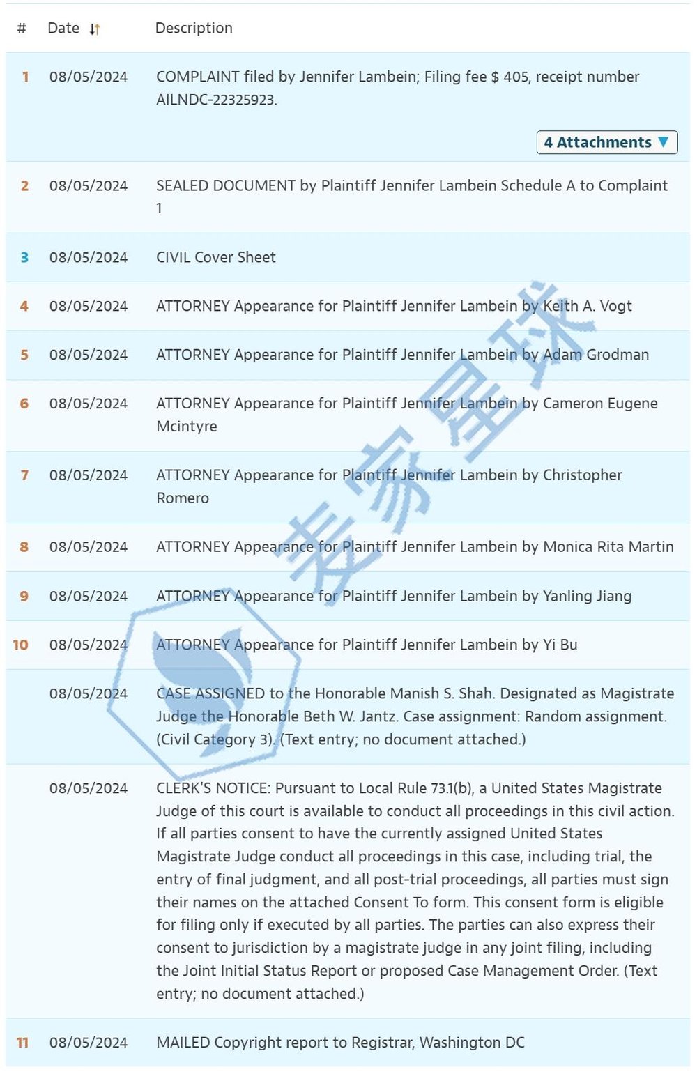 Jennifer Lambein Copyrights Violation Lawsuit