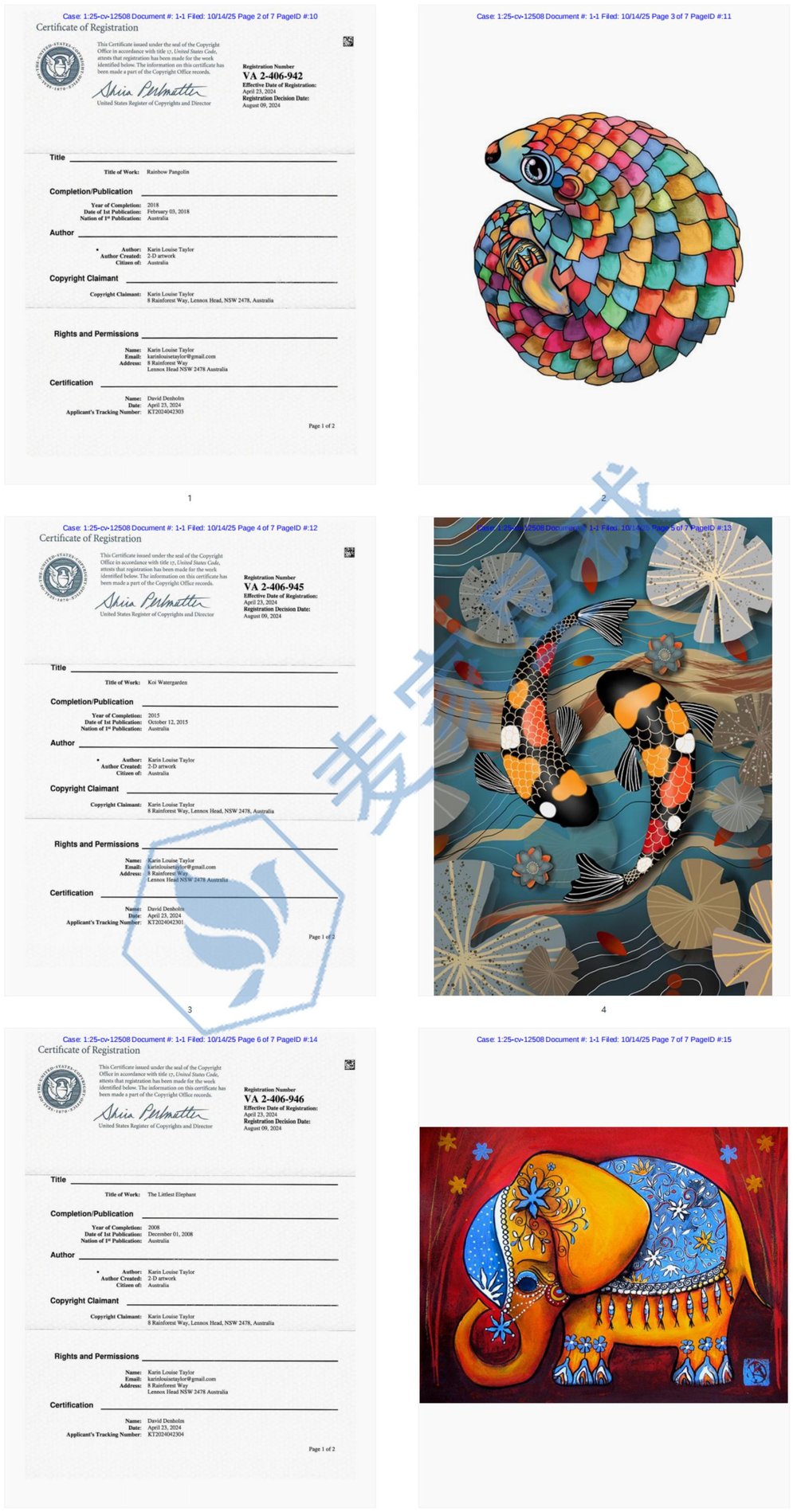 Karin Louise Taylor Copyrights