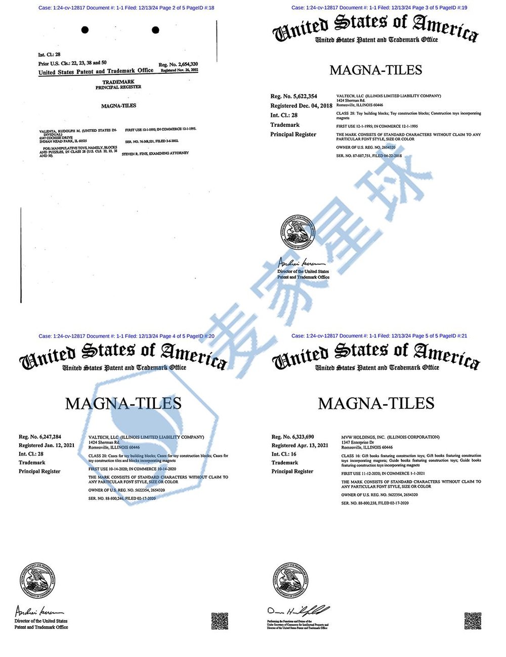 MAGNA TILES trademarks