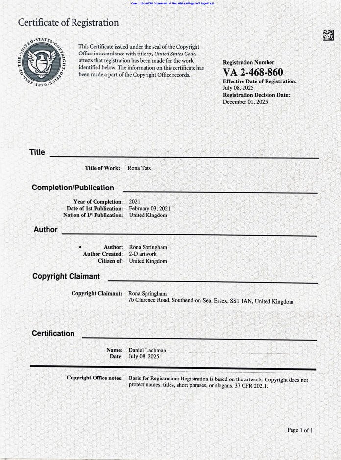 Rona Springham Copyright