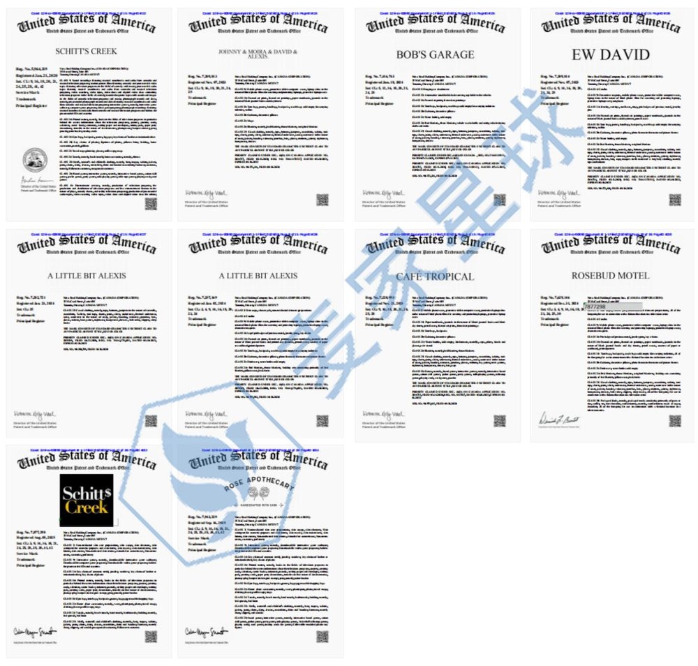 SCHITT’S CREEK Trademarks