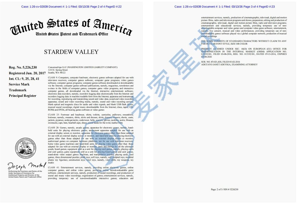 STRADEW VALLEY TRADEMARKS