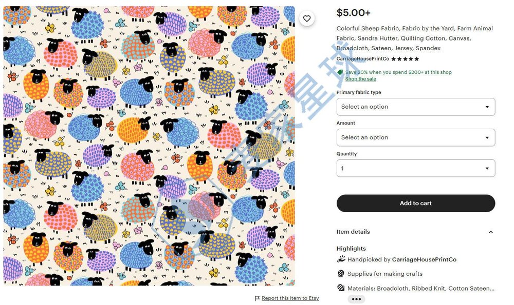 Sandra Hutter Sheep Frabic Product