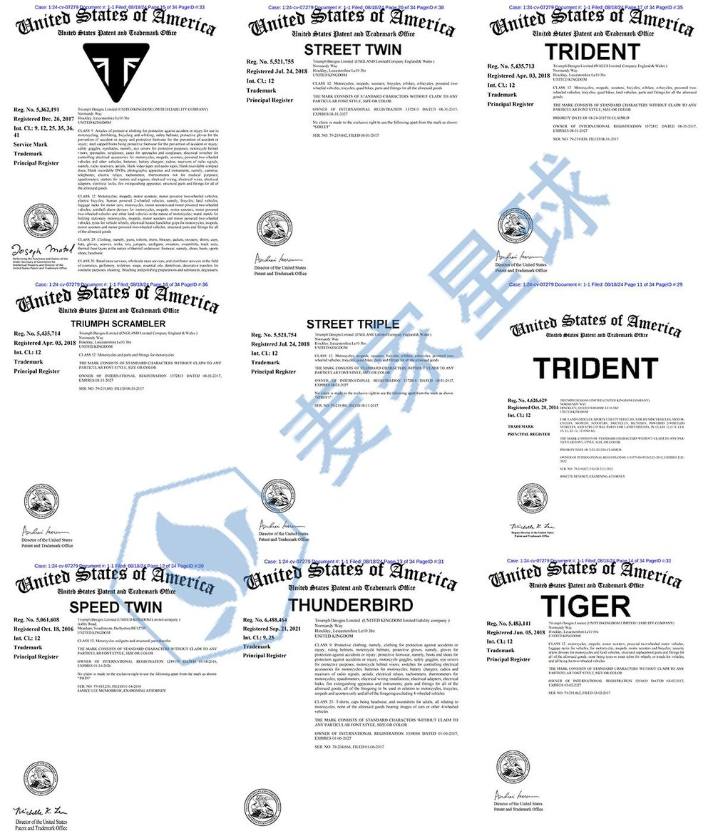 Triumph Designs Trademarks 002