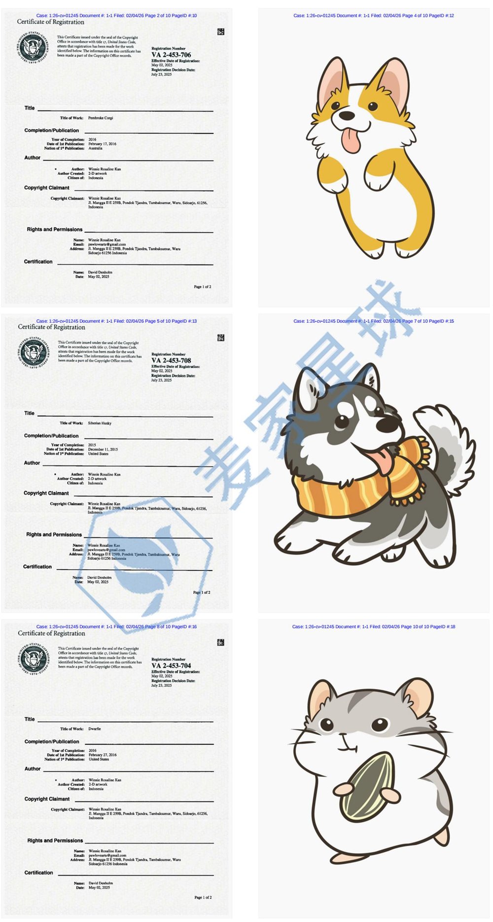 Winnie Rosaline Kan Copyrights