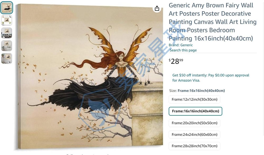 amy brown copyright infringing listing