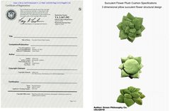 succulent flower plush cushion copyright
