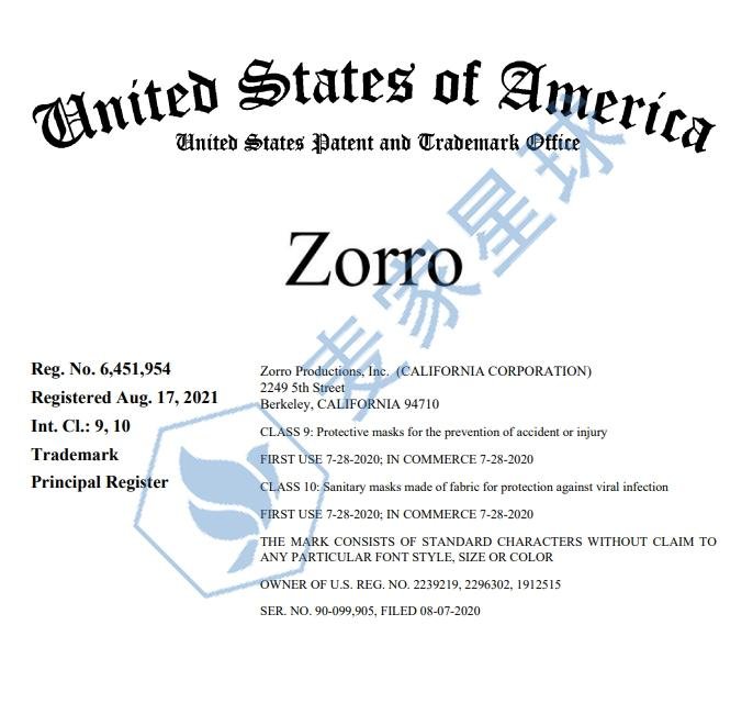 zorro trademark
